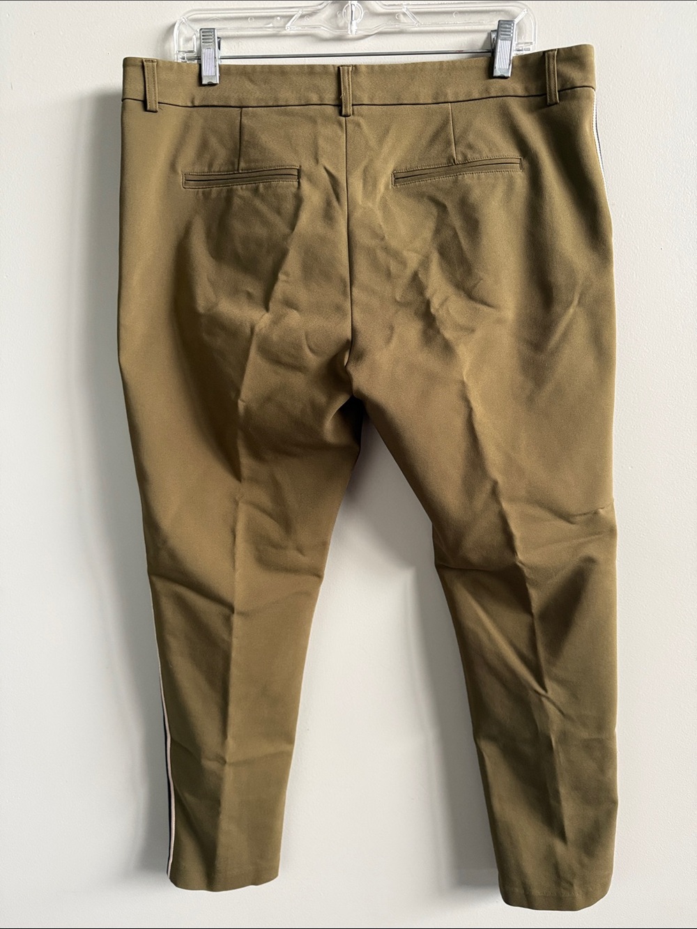 Scotch & Soda Olive Green Tapered Track-Stripe Ankle Pant Size XL - Picture 9 of 11